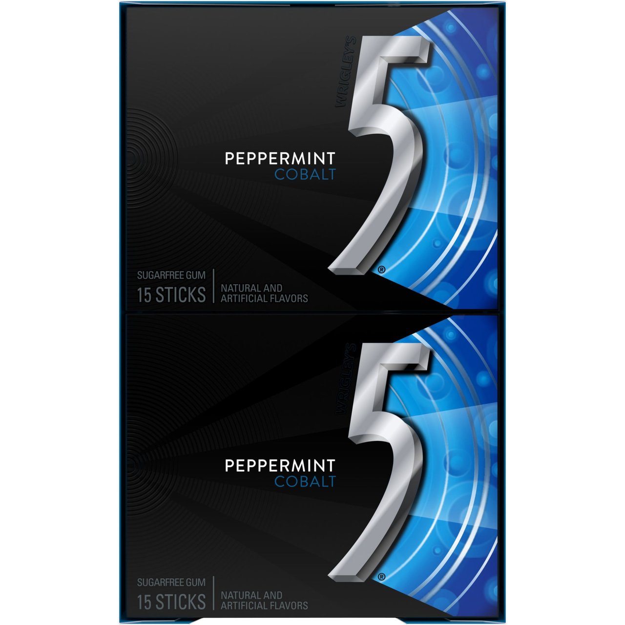 Wrigley's 5 Peppermint Cobalt Sugar-Free Gum, 10 Pack / 15 Sticks Each - Image 1