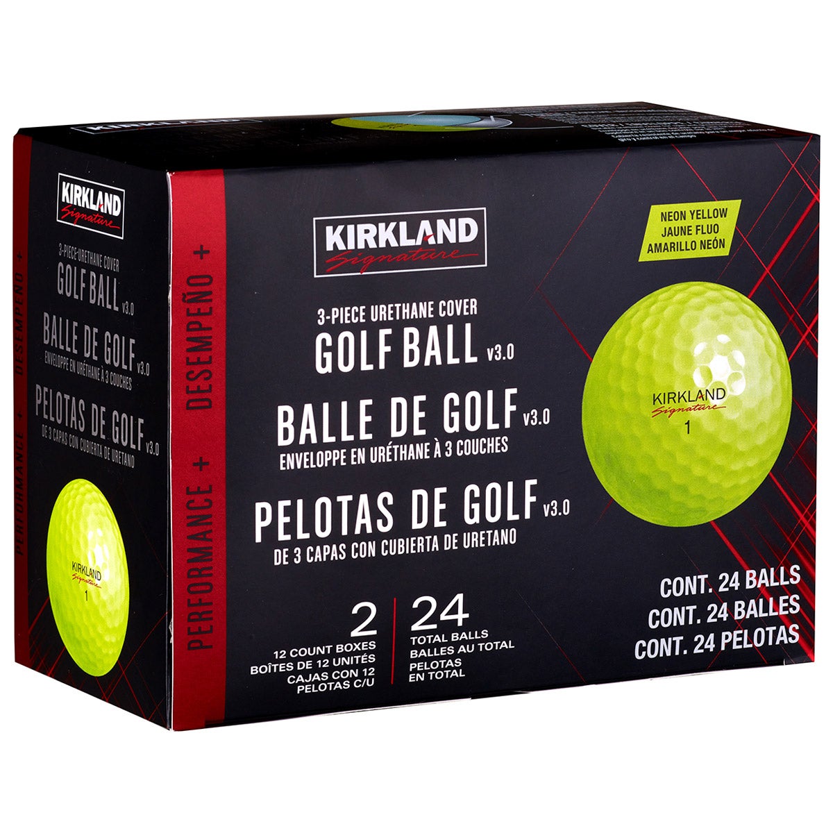 Kirkland Signature 3-Piece Golf Ball Yellow Performance Plus V3.0 - Image 1