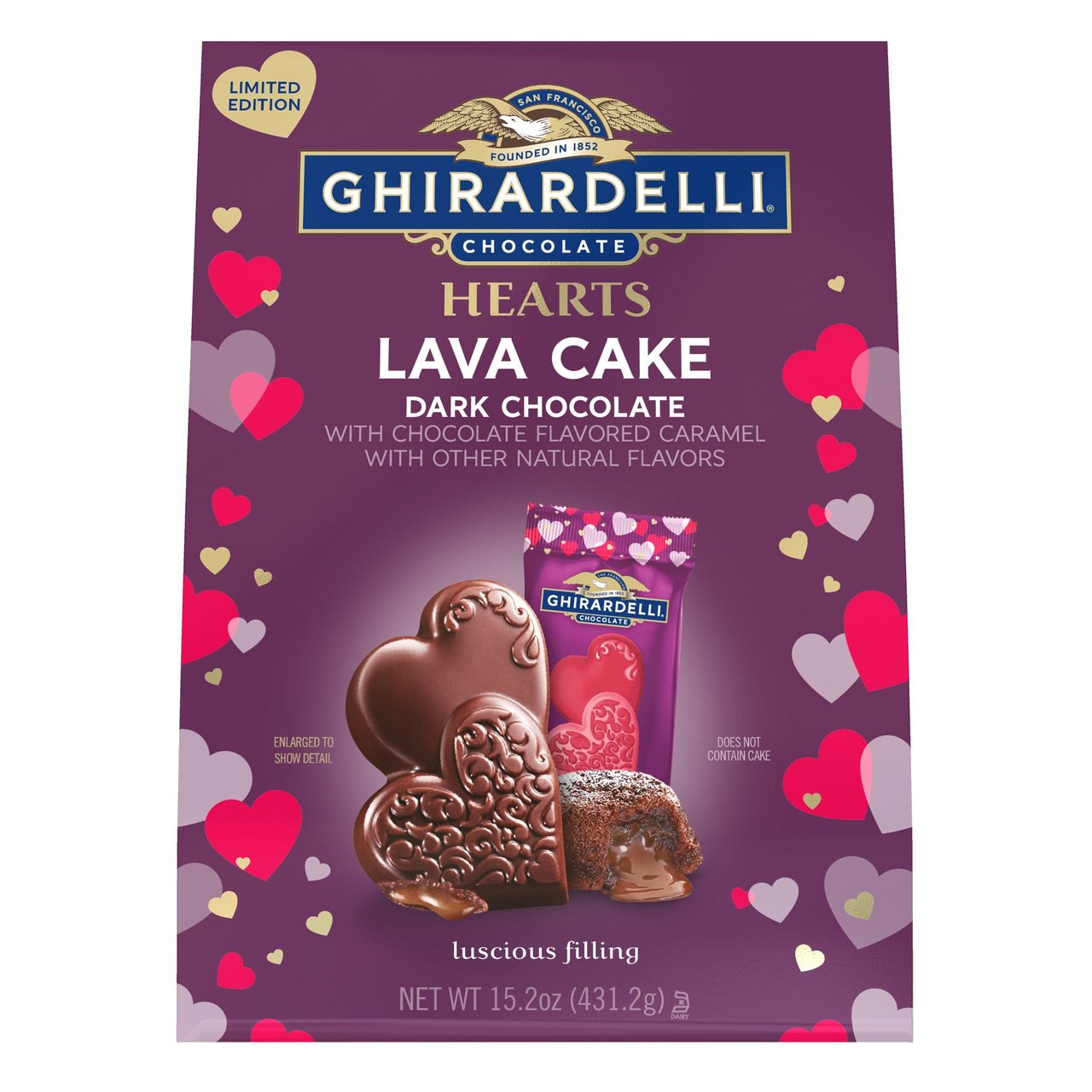Ghirardelli Dark Chocolate Lava Cake Duet Hearts 15.2 oz - Image 1