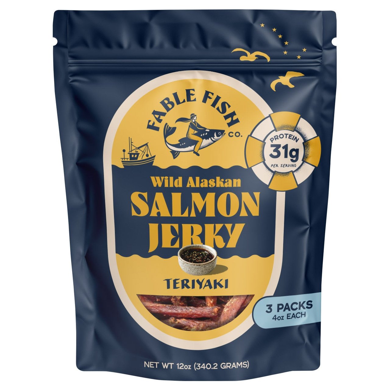 Fable Fish Salmon Jerky 3/4 oz - Image 1
