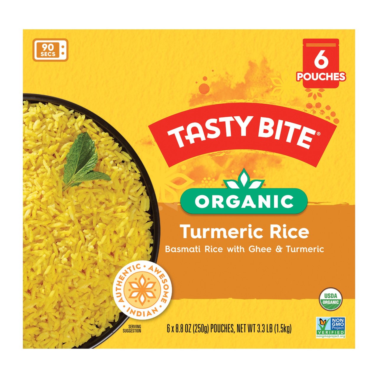 Tasty Bite Organic Turmeric Rice 6/8.8 oz - Image 1