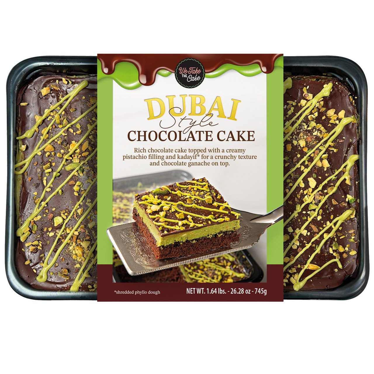 Dubai-Style Chocolate Cake 26.28 oz (1.64 lbs) - Image 1