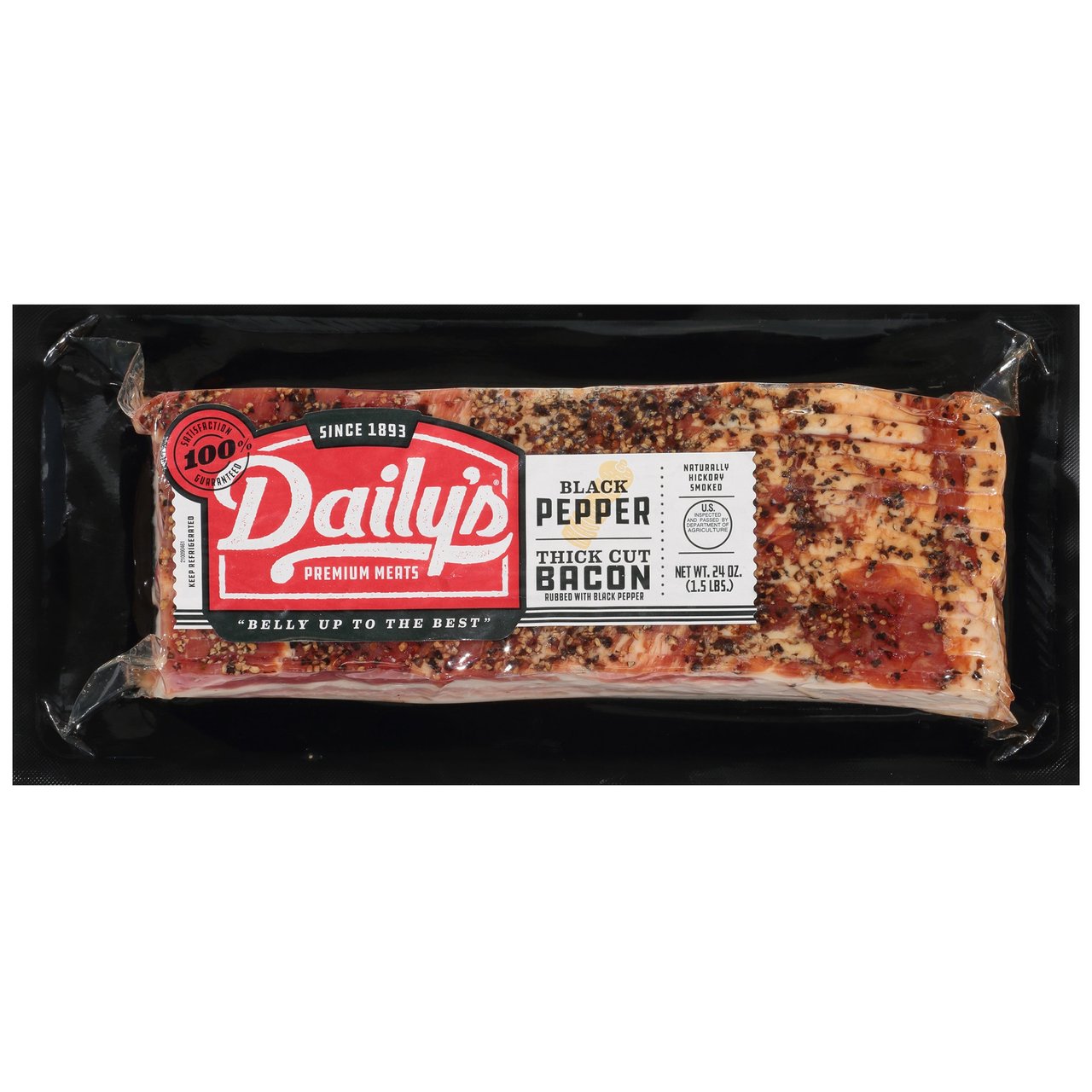 Daily's Black Pepper Thick Cut Bacon, 2 x 24 oz - Image 1