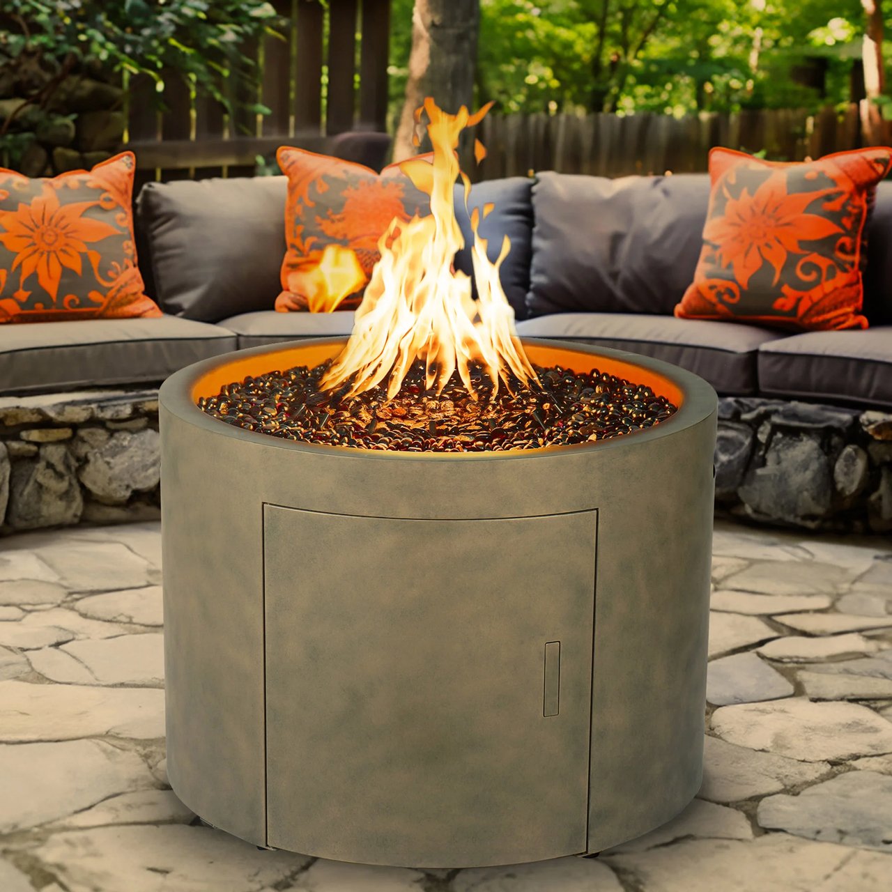 FlamePro Painted Steel Patina Gas Fire Pit - Image 1