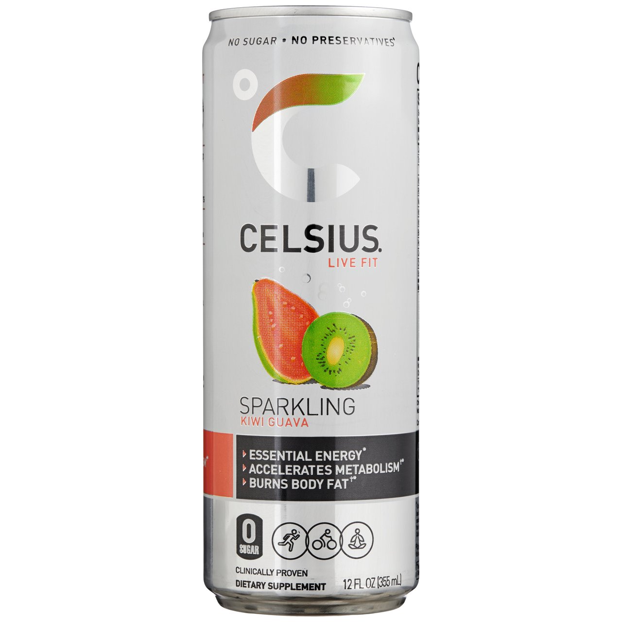 Celsius Sparkling Kiwi Guava Energy Drink, 12 fl oz, 24-Count - Image 1