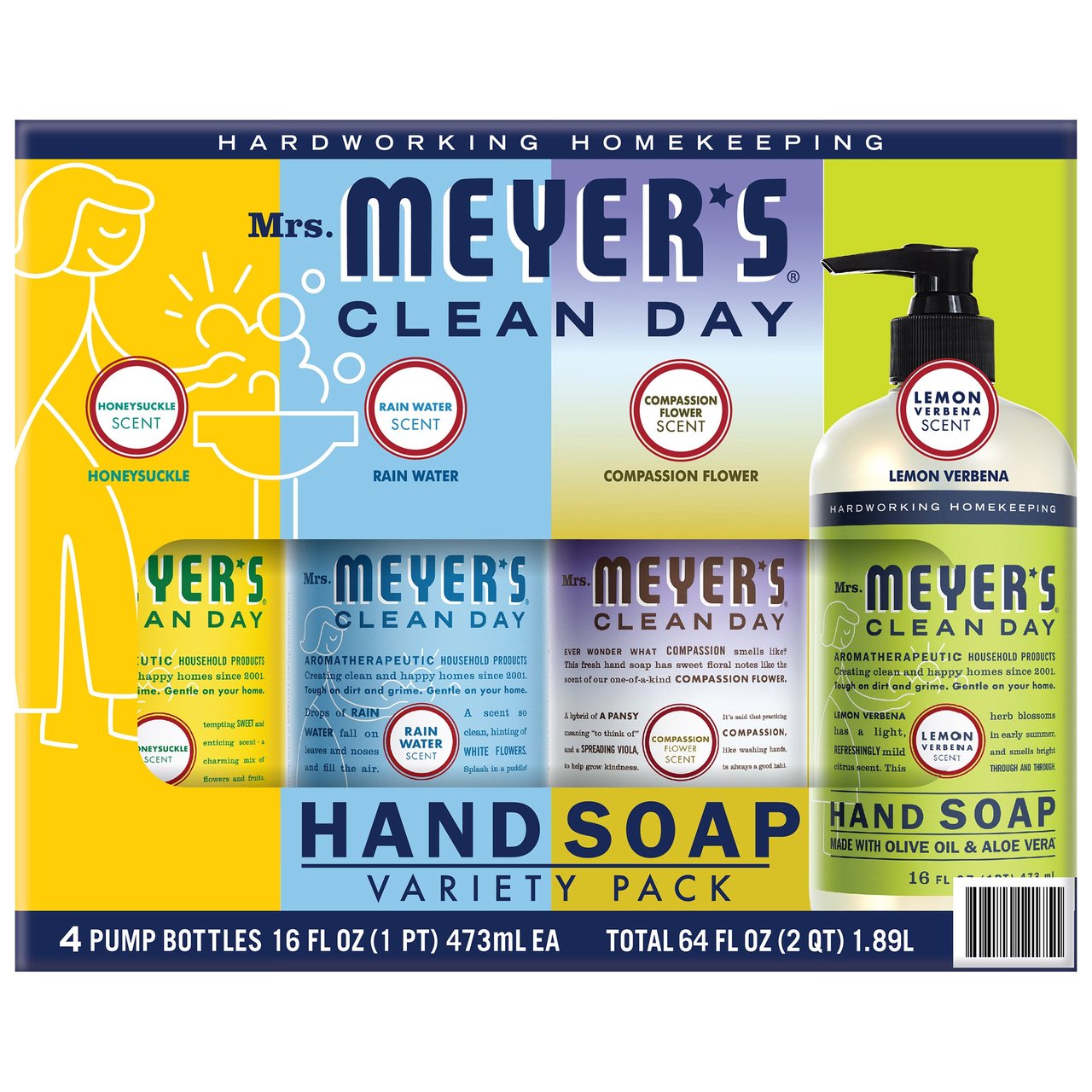Mrs. Meyer's Clean Day Hand Soap 16 fl oz, 4-Pack - Image 1