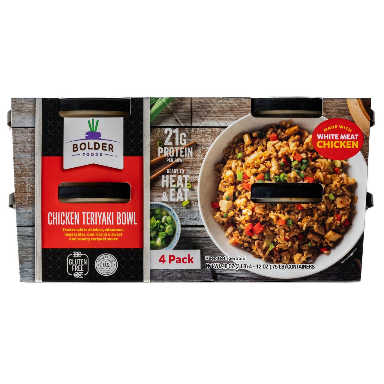 Bolder Foods Chicken Teriyaki Bowl, 4/12 oz - Image 1