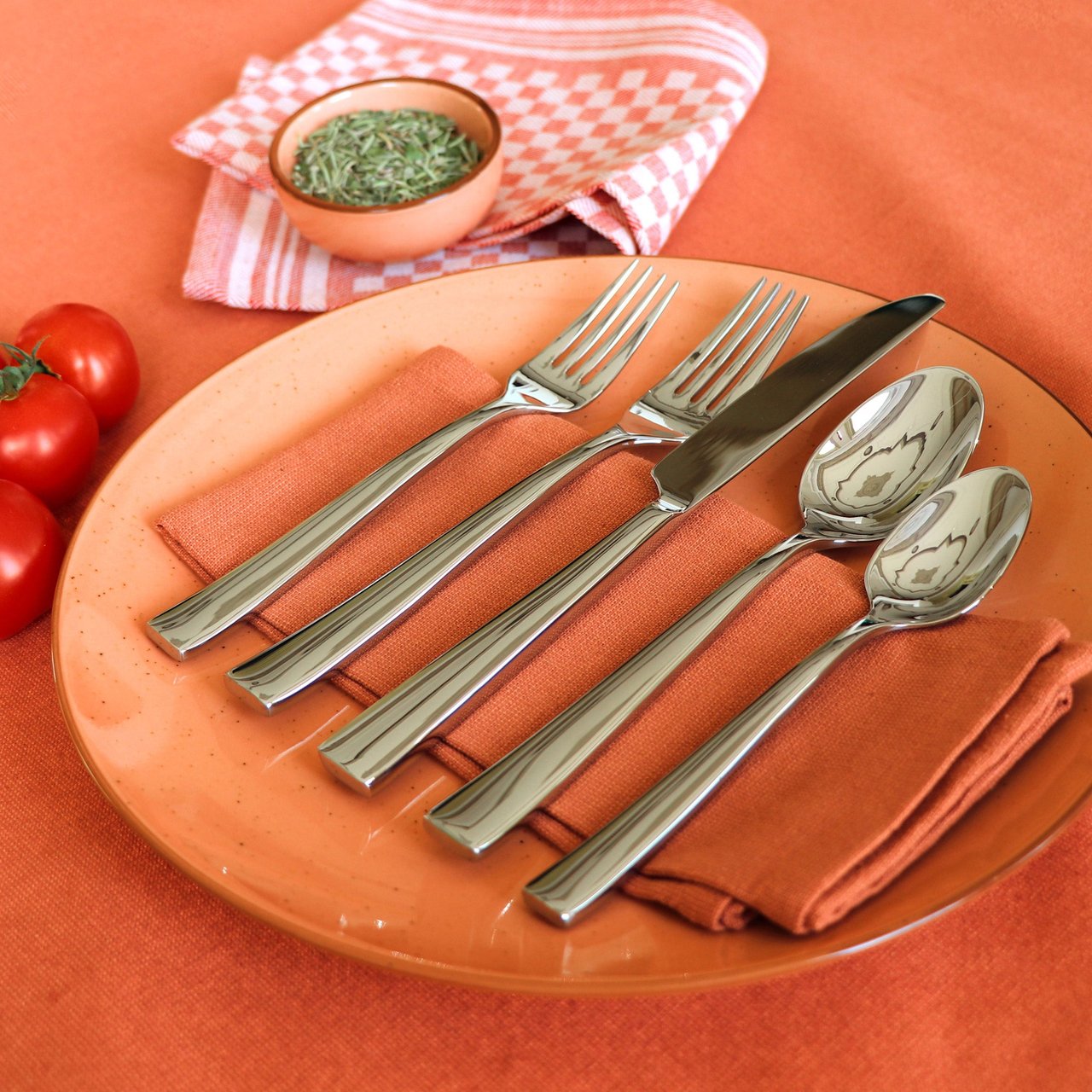 Gourmet Settings 20-Piece Stainless Steel Flatware Set - Image 1
