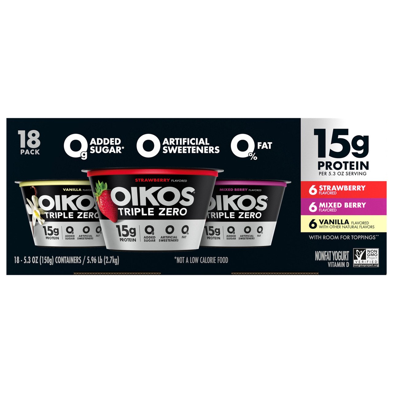 Oikos Triple Zero Yogurt Variety 18/5.3 Ounce Cups (#1271446