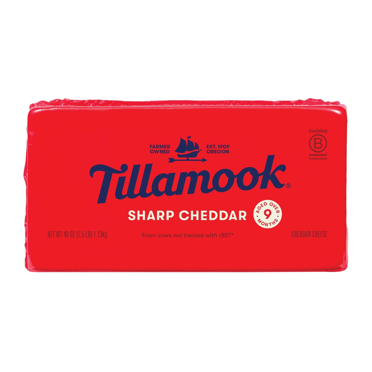 Tillamook Sharp Cheddar Cheese, 2.5 Pounds - Image 1