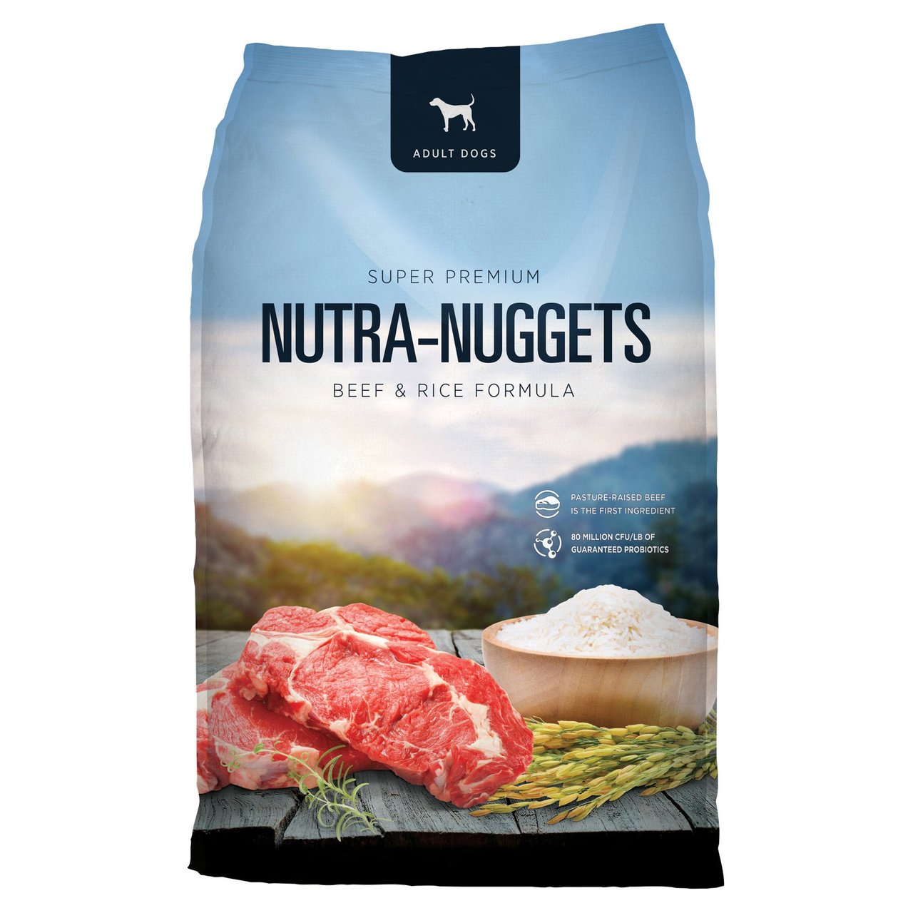 Nutra-Nuggets Super Premium Beef & Rice Formula for Adult Dogs, 50 lbs