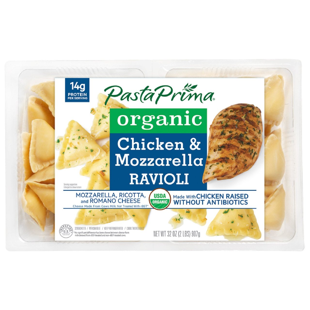 Organic Pasta Prima Chicken & Mozzarella Ravioli 2/16 oz