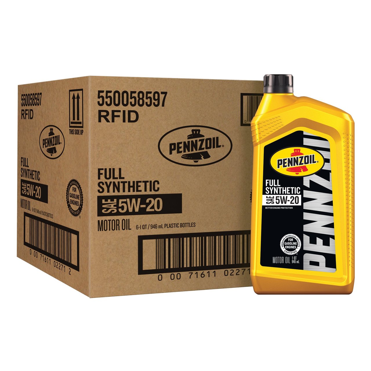 Pennzoil 5W-20 Full Synthetic Motor Oil, 1-Quart Bottles, 6-Pack