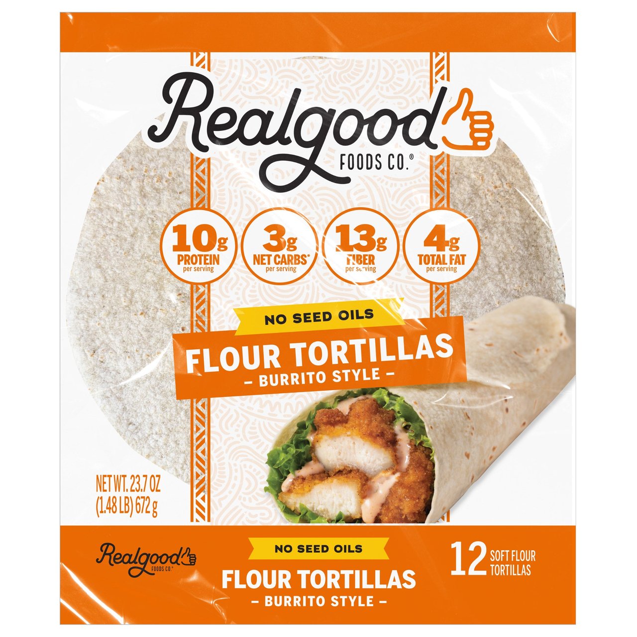RealGood Flour Tortillas, 24 oz - Image 1