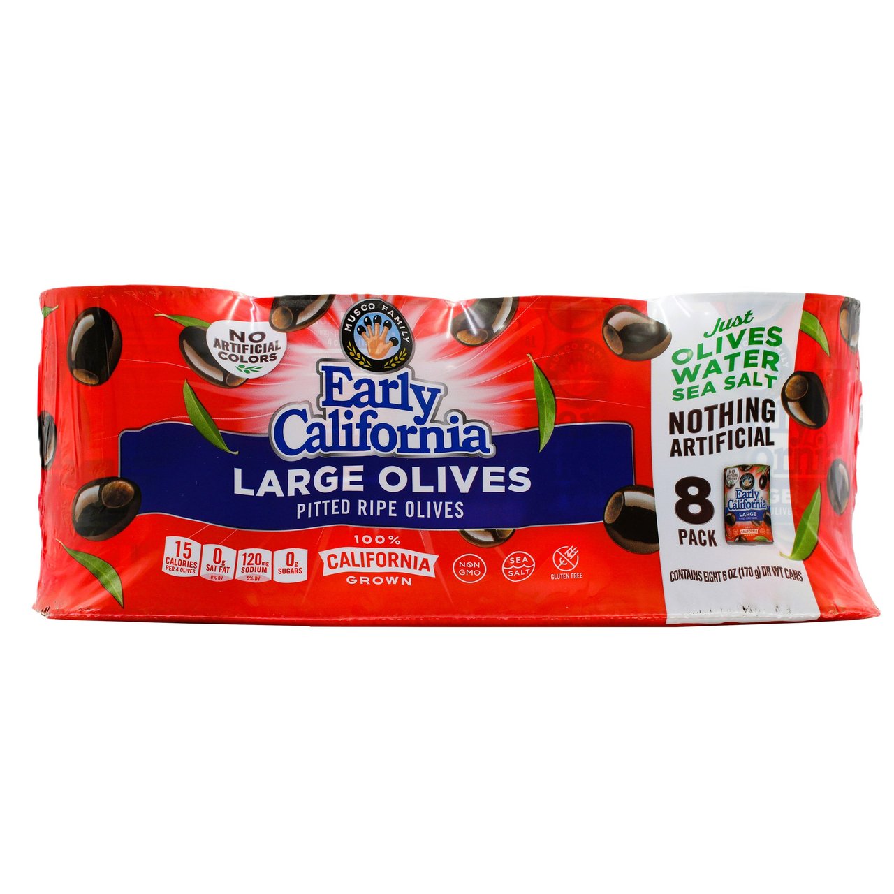 Early California Large Pitted Ripe Olives, 8-Pack (6 oz each) - Image 1