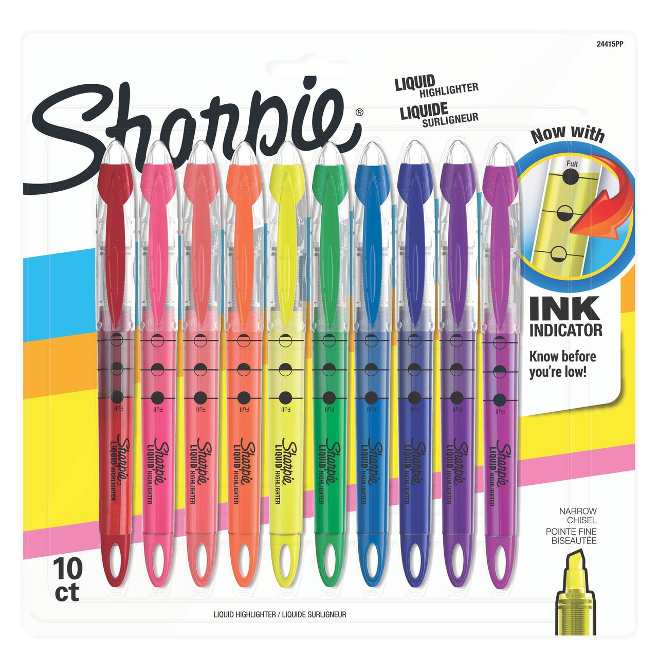 Sharpie Accent Liquid Pen Style Highlighters, Assorted Colors, 10-Set (SAN24415PP) - Image 1