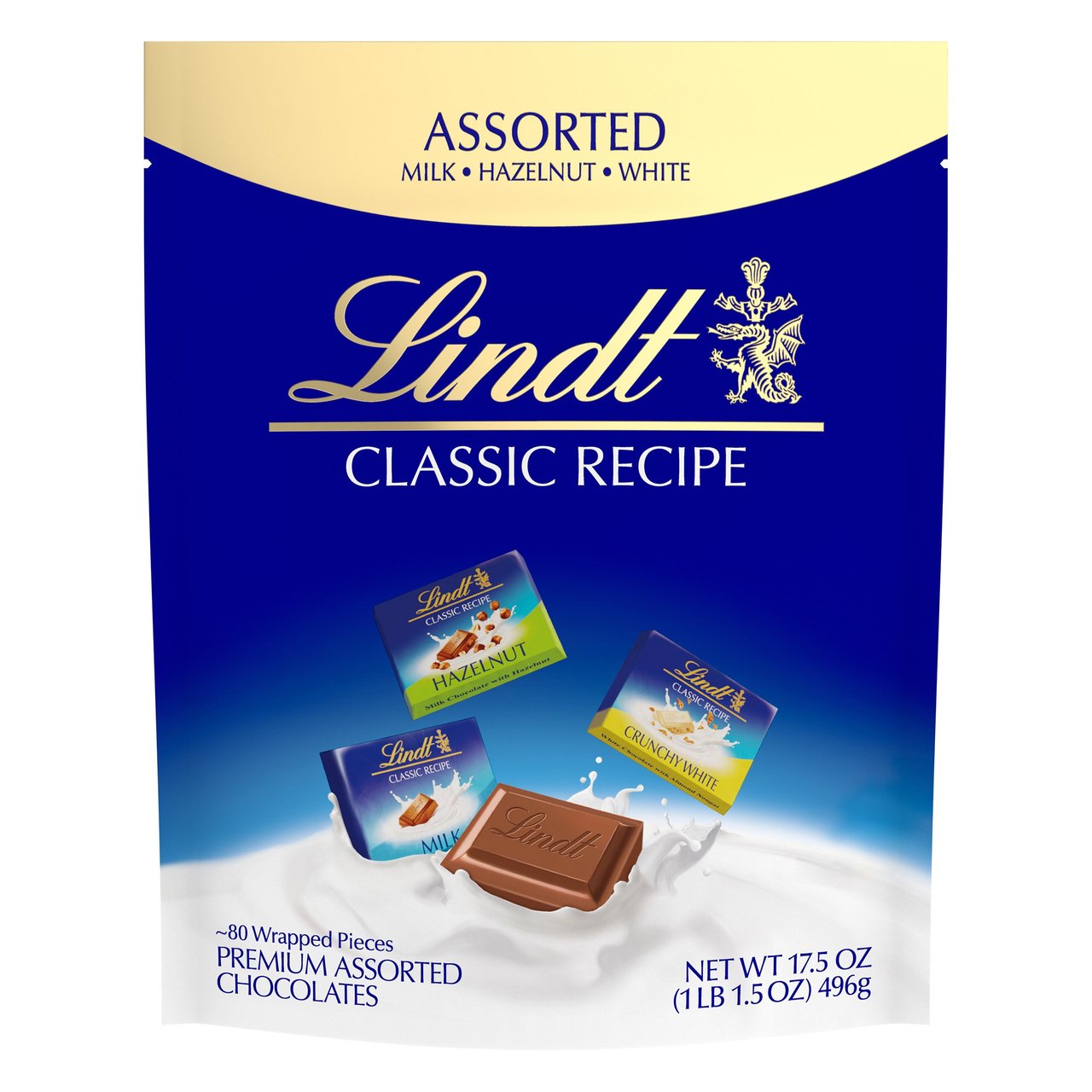 Lindt Classic Recipe Assorted Milk Chocolate Pouch, 17.6 oz (1.1 lbs) - Image 1