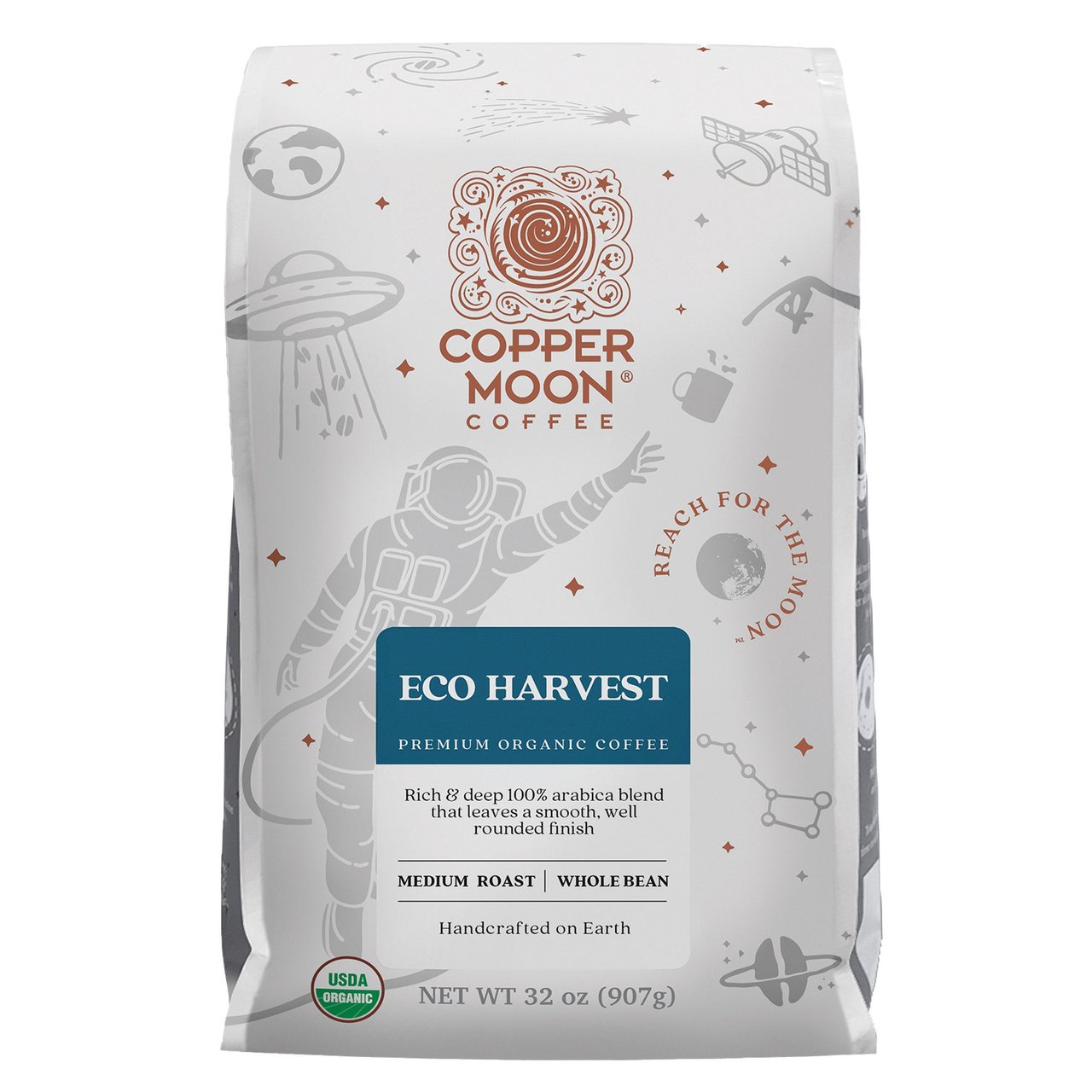 Copper Moon Coffee Organic Eco Harvest Whole Bean 2 LB - Image 1