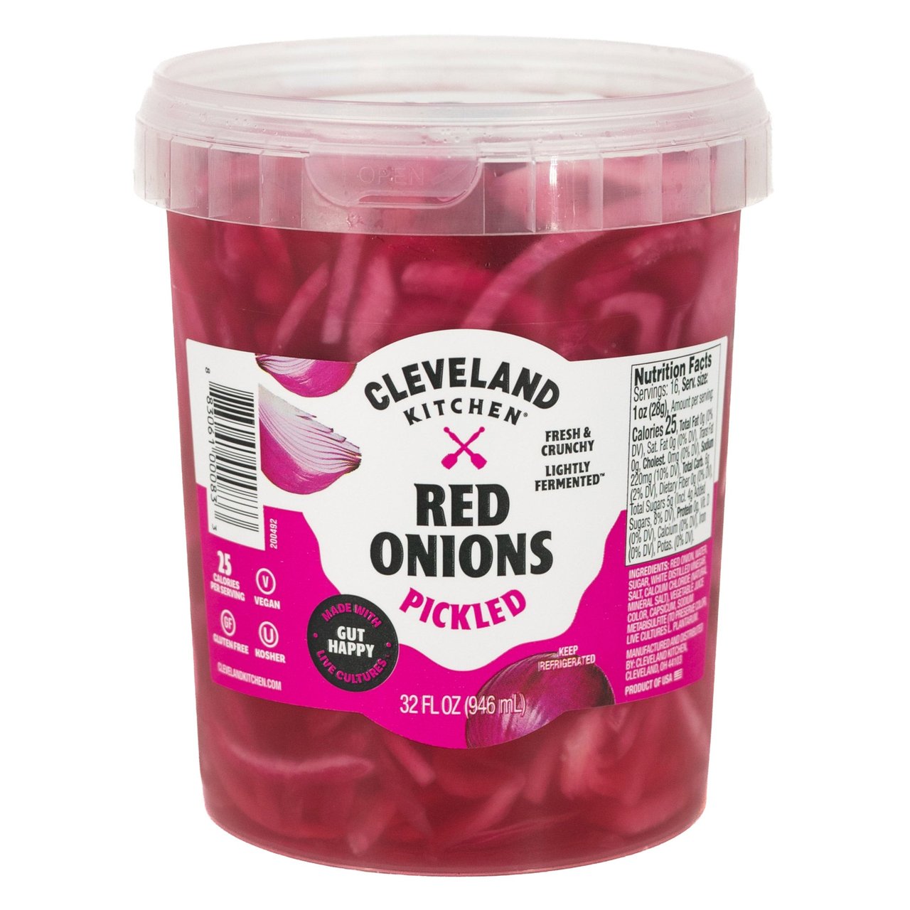 Cleveland Kitchen Pickled Red Onions 32 Ounce Container - Image 1