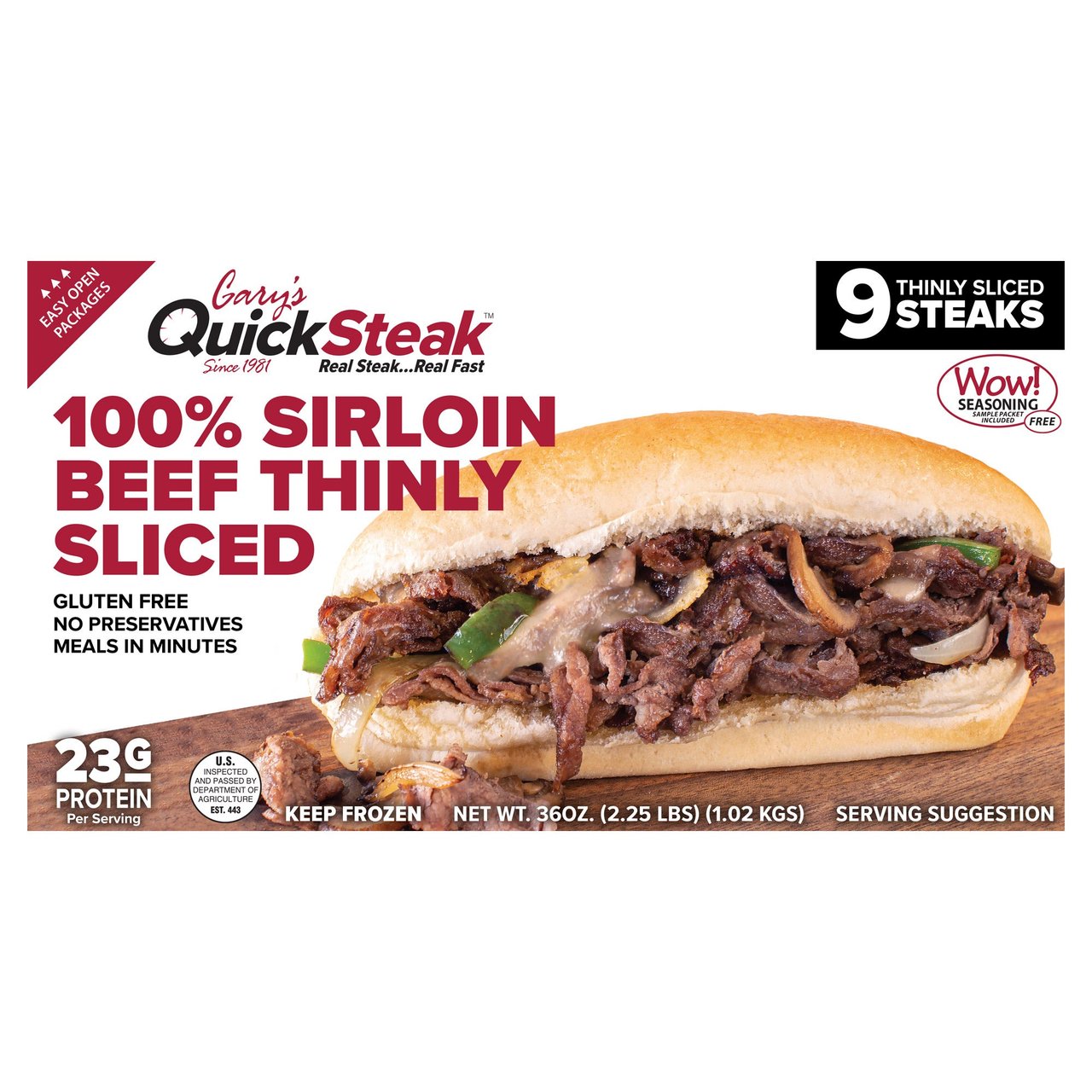 Gary's Quick Steak Thinly Sliced Beef 3/12 Ounce Packages - Image 1