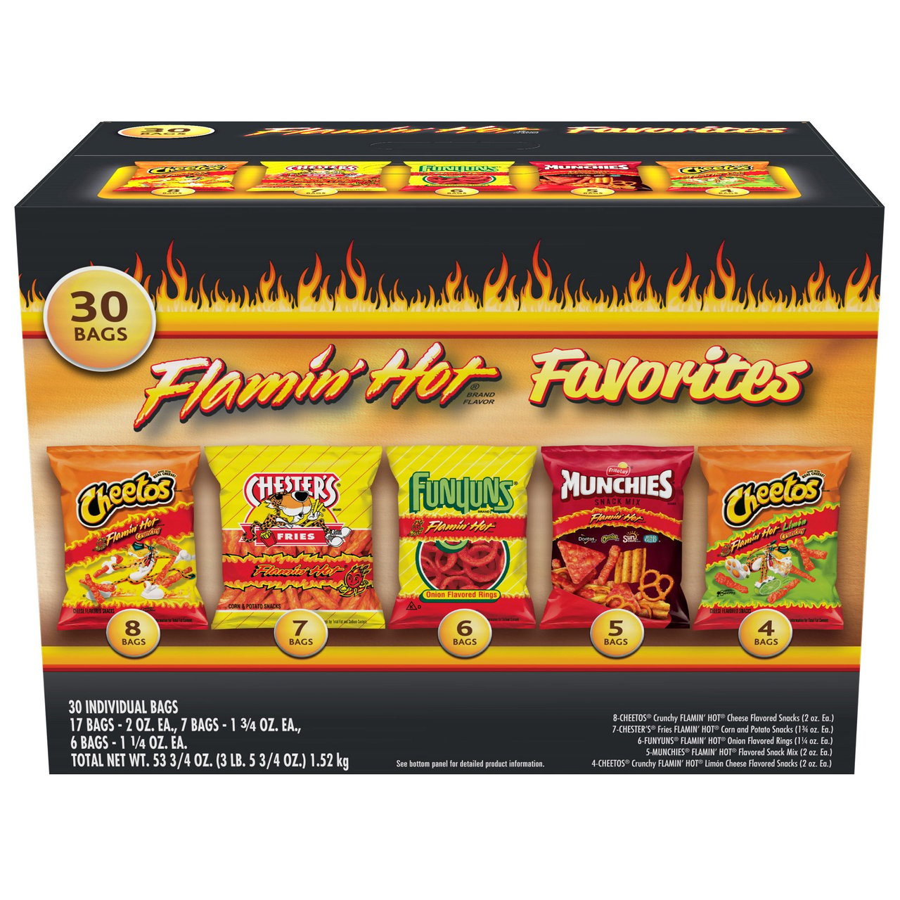 Frito-Lay Flamin' Hot Favorites 30 Count Box - Image 1