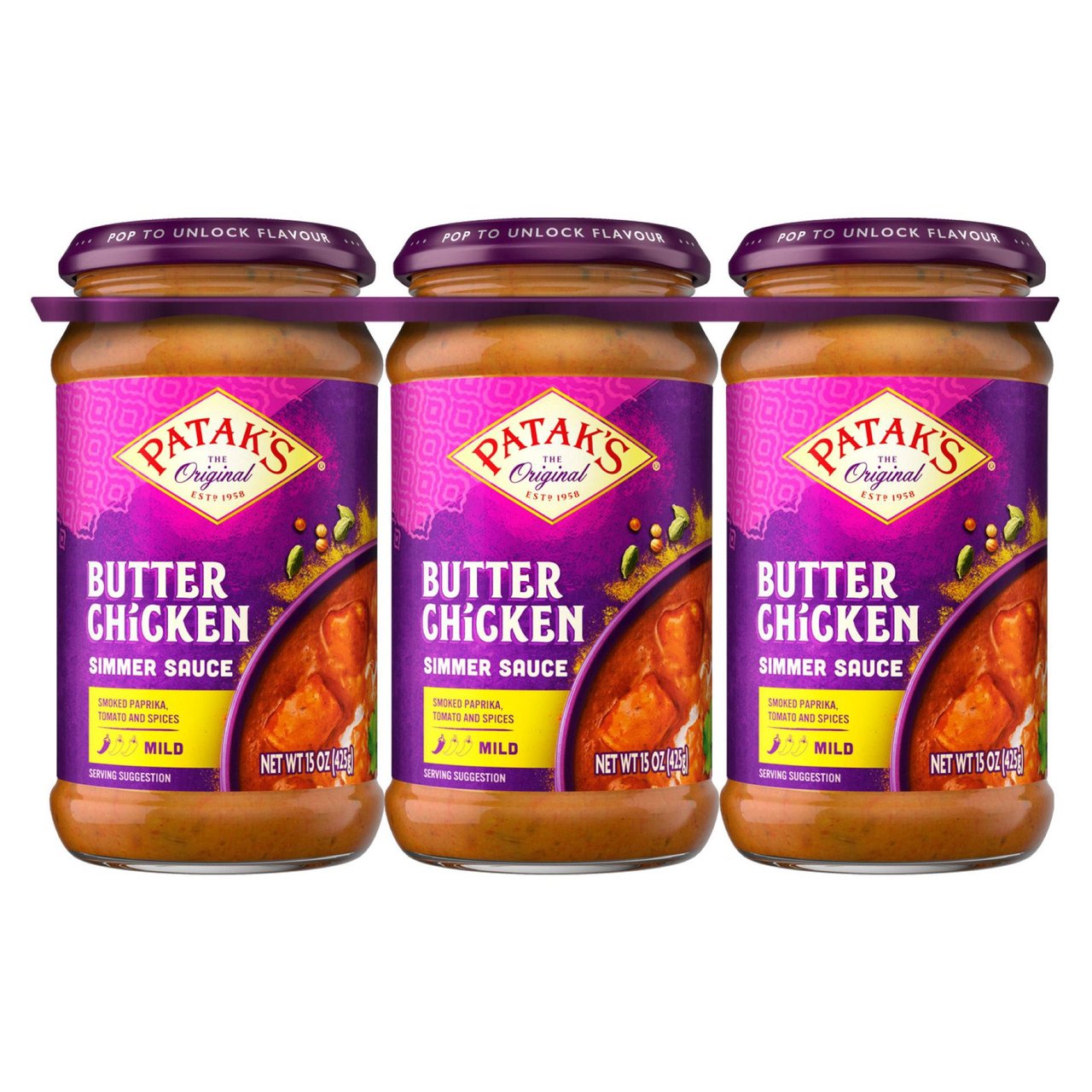 Patak's Butter Chicken Sauce 3 Pack 15 Ounces - Image 1