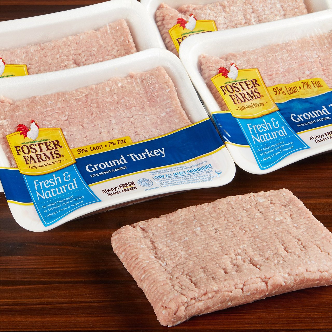 Fresh Ground Turkey 93% Lean / 7% Fat, 4 - 1.67 lb Units