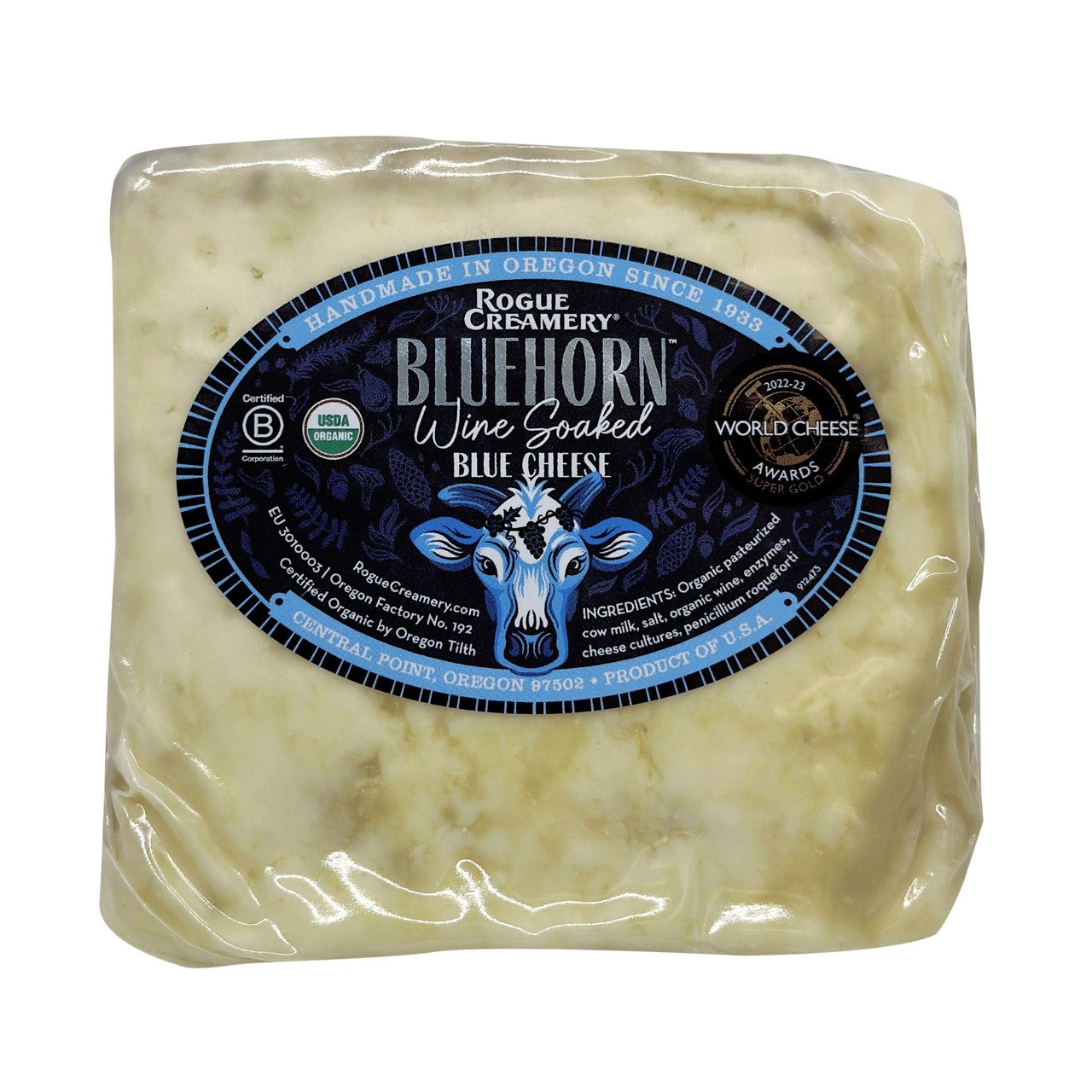 Rogue Creamery Bluehorn Organic Wine-Soaked Blue Cheese (Price Per Pound)