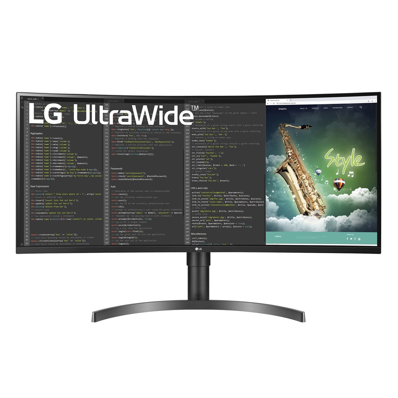 LG 35" Class UltraWide QHD HDR FreeSync Monitor 35WN65C-B - Image 1