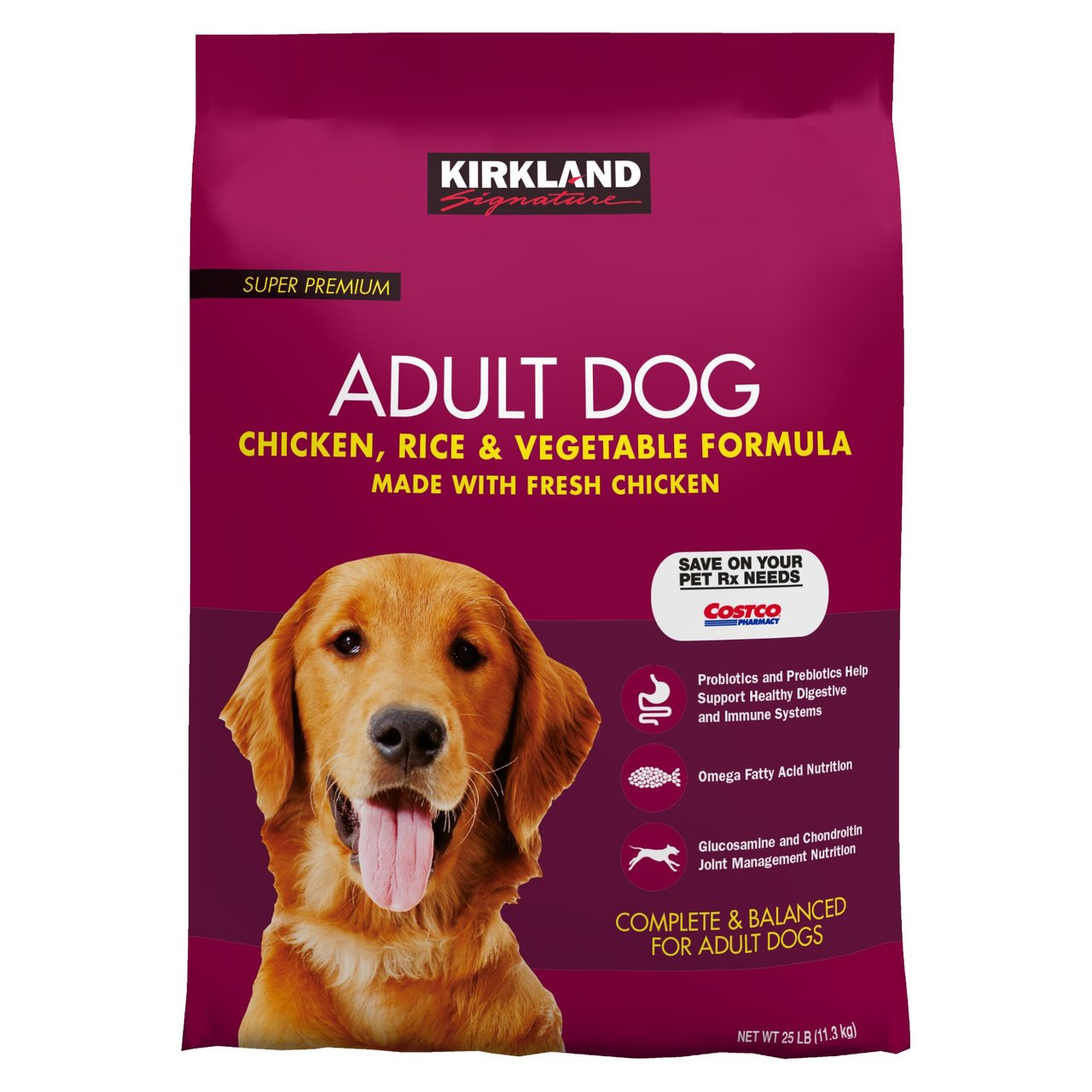 Kirkland Signature Chicken & Rice Dog Food 25 lb - Image 1