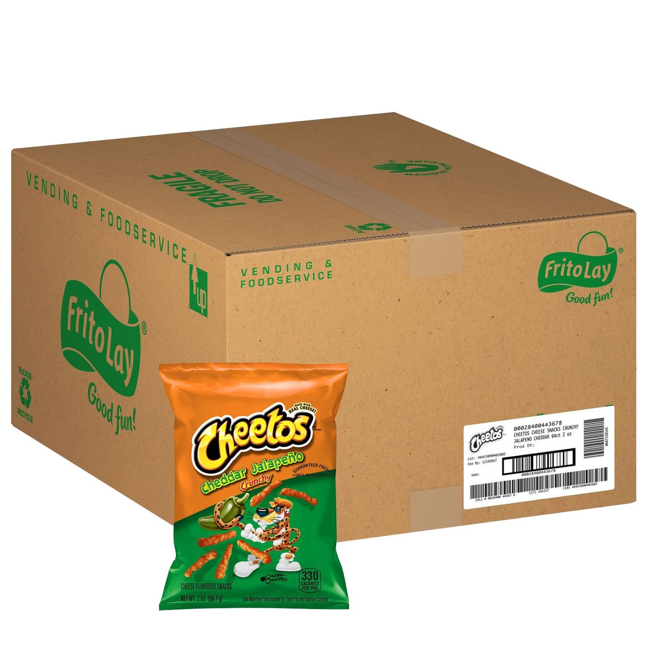 Cheetos Crunchy Cheddar Jalapeño, 2 oz, 64 Count - Image 1