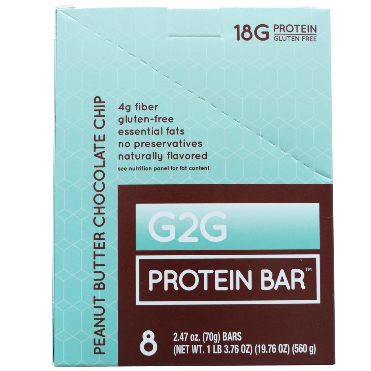 G2G Protein Bar Peanut Butter Chocolate Chip 8/19.76 oz - Image 1