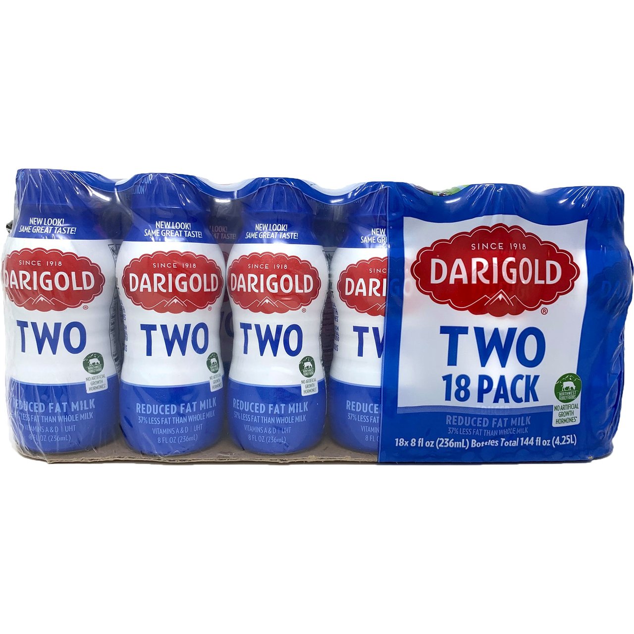 Darigold 2% Reduced Fat Milk, 18-Pack, 8 fl oz Bottles - Image 1