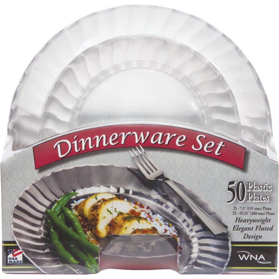Classicware Dinnerware Set Plastic Plates 50 CT