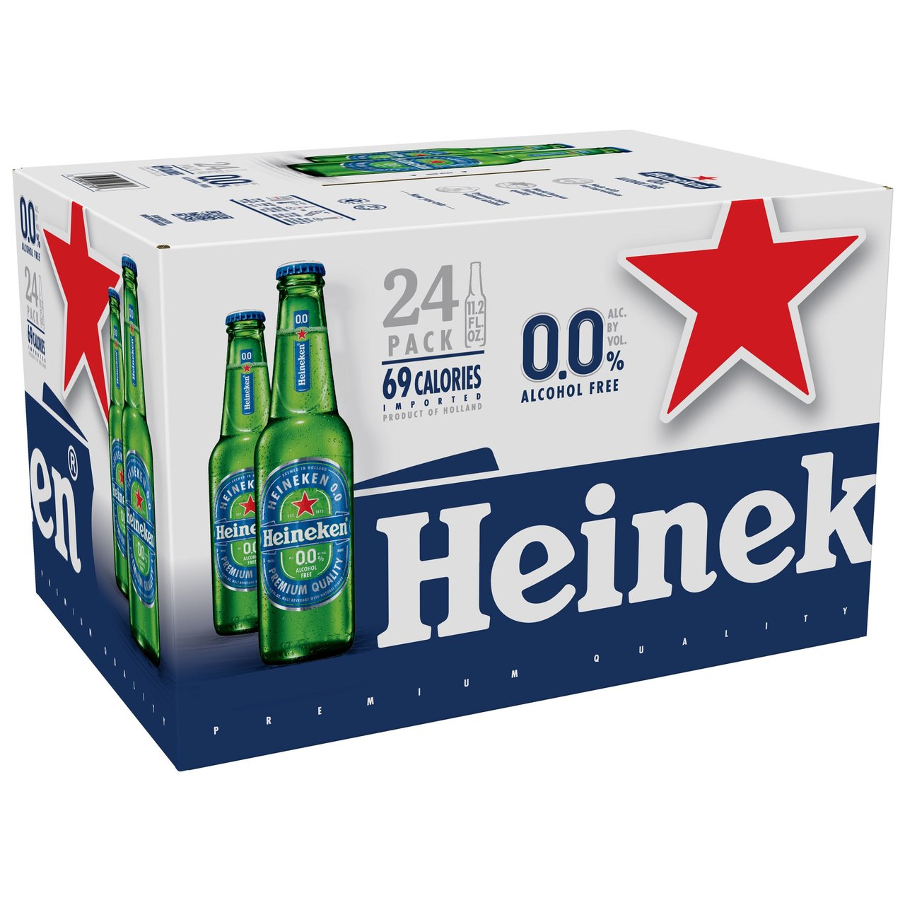 Heineken 0.0 Non-Alcoholic Beer, 24 x 11.2 oz Bottles - Image 1