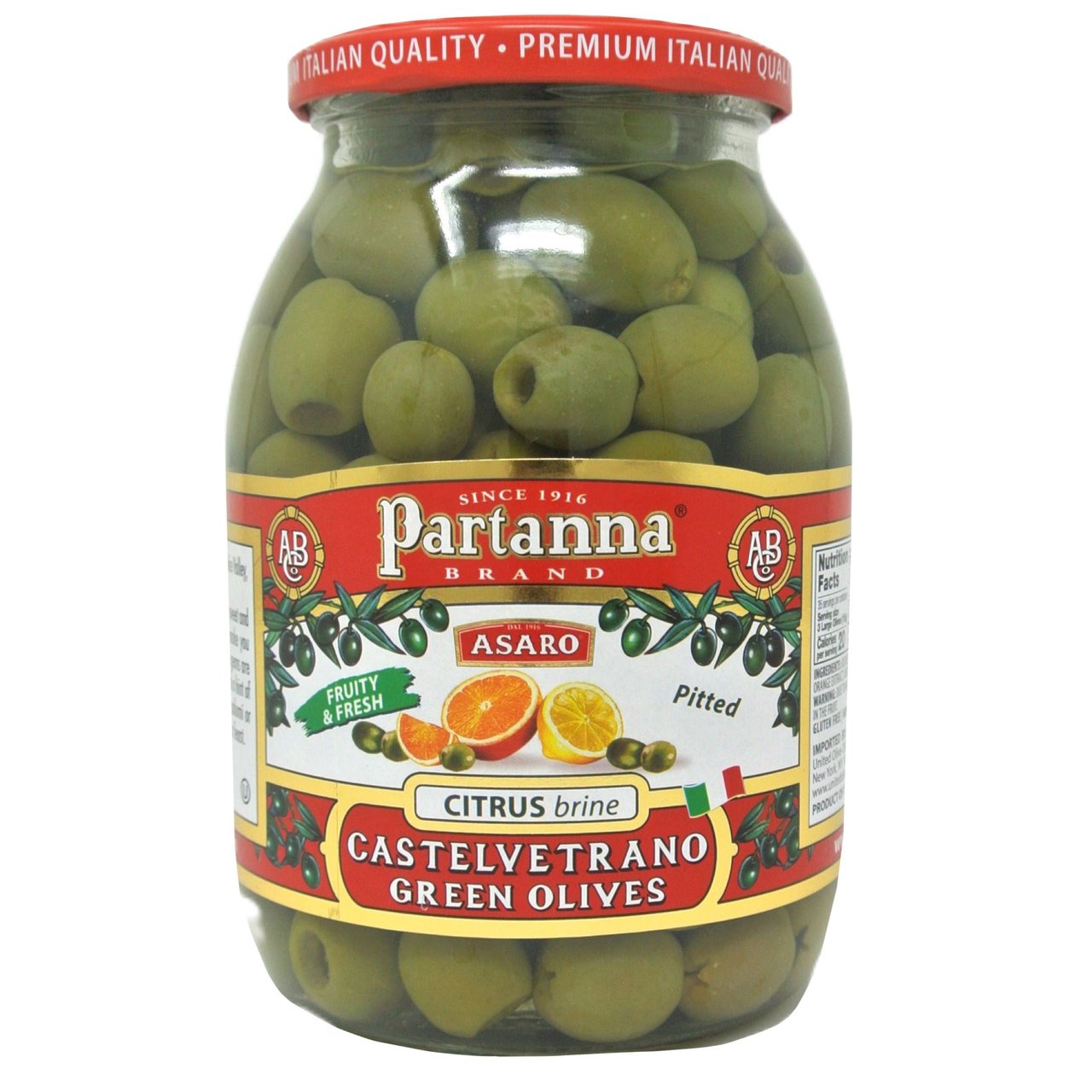 Partanna Citrus Castelvetrano Olives 19 oz - Image 1