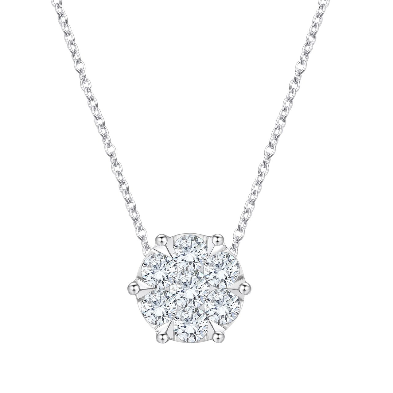 14kt White Gold VS2 Clarity, I Color 0.57 ctw Round Diamond Pendant - Image 1
