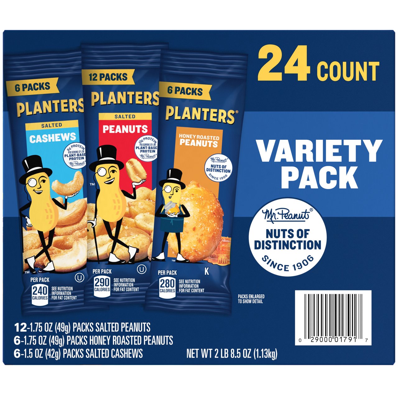 Planters Cashews & Peanuts 24 Count Variety Pack - Image 1