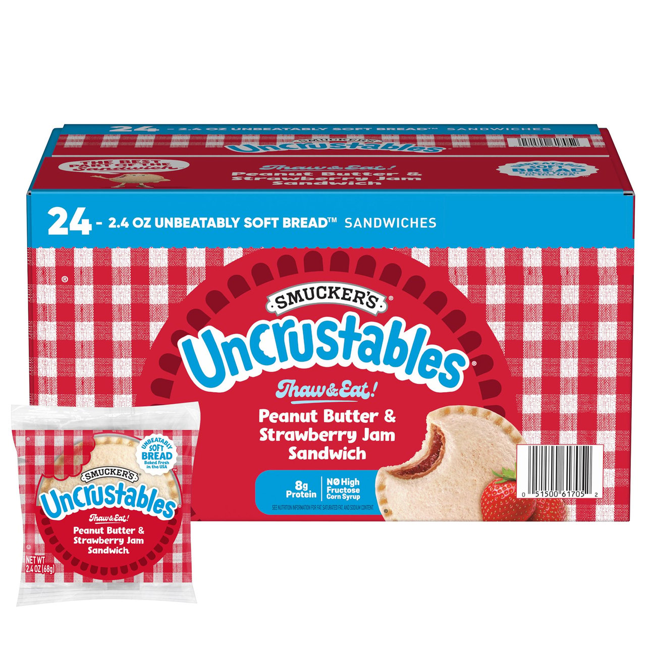 Smucker's Strawberry Uncrustables 24/2.4 oz - Image 1