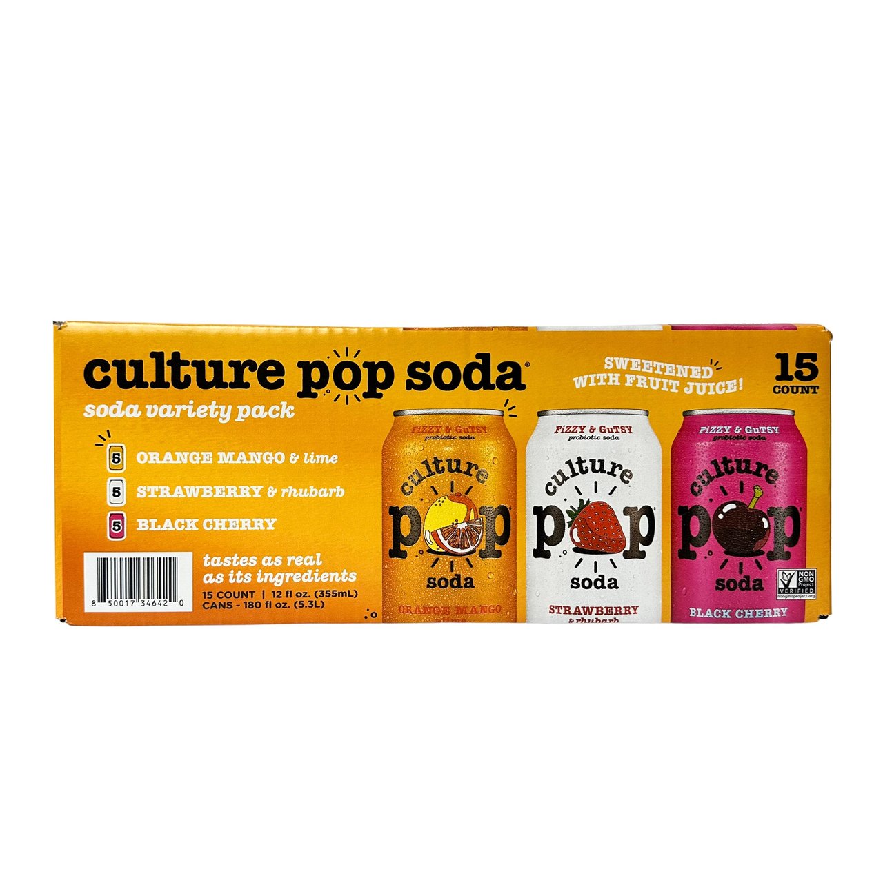 Culture Pop Soda Variety Pack, 15/12 fl oz (5.62 qts) - Image 1
