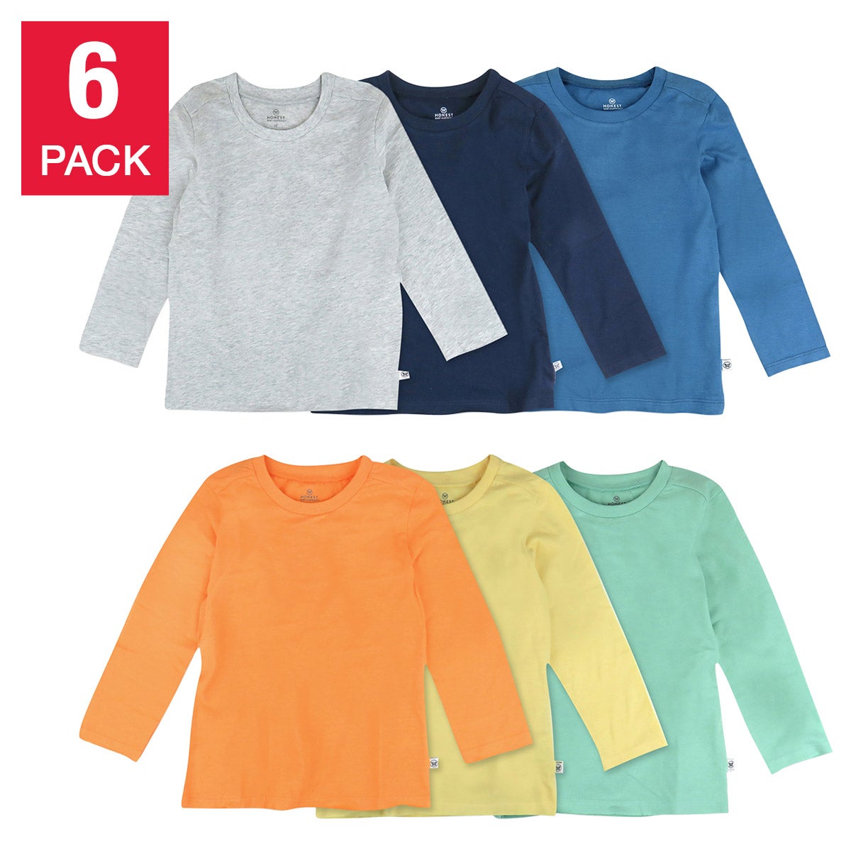 Honest Kids' 6-Pack Long Sleeve Tees - Image 1