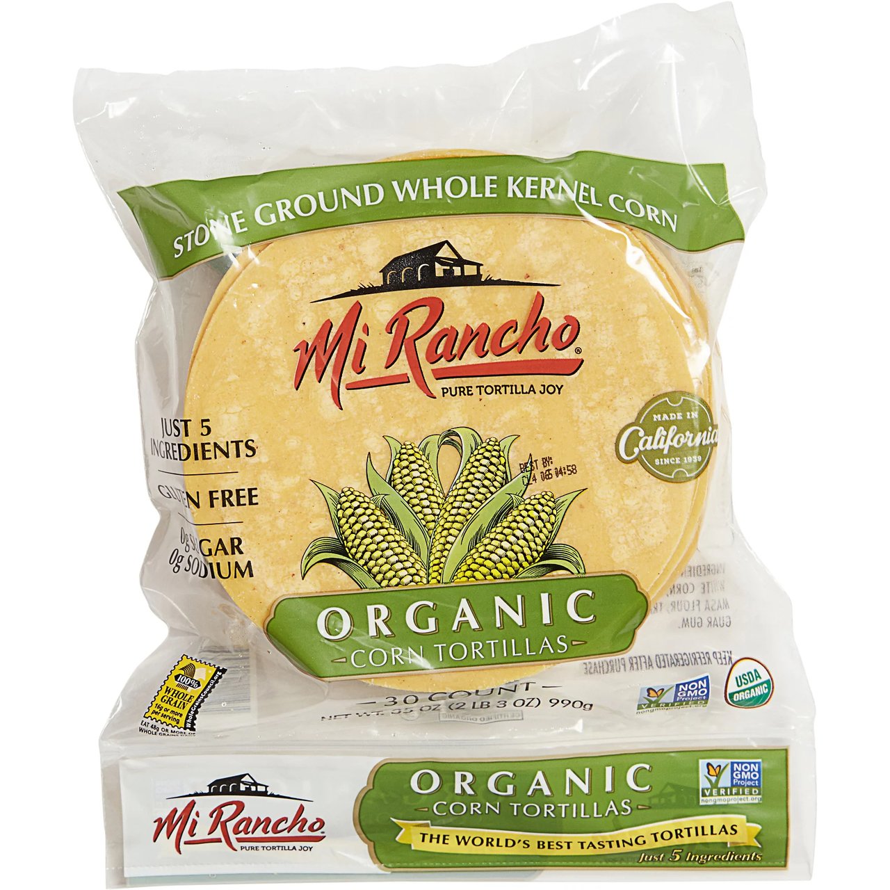 Organic Mi Rancho Yellow Corn Tortillas 30 Count 35 Ounces - Image 1