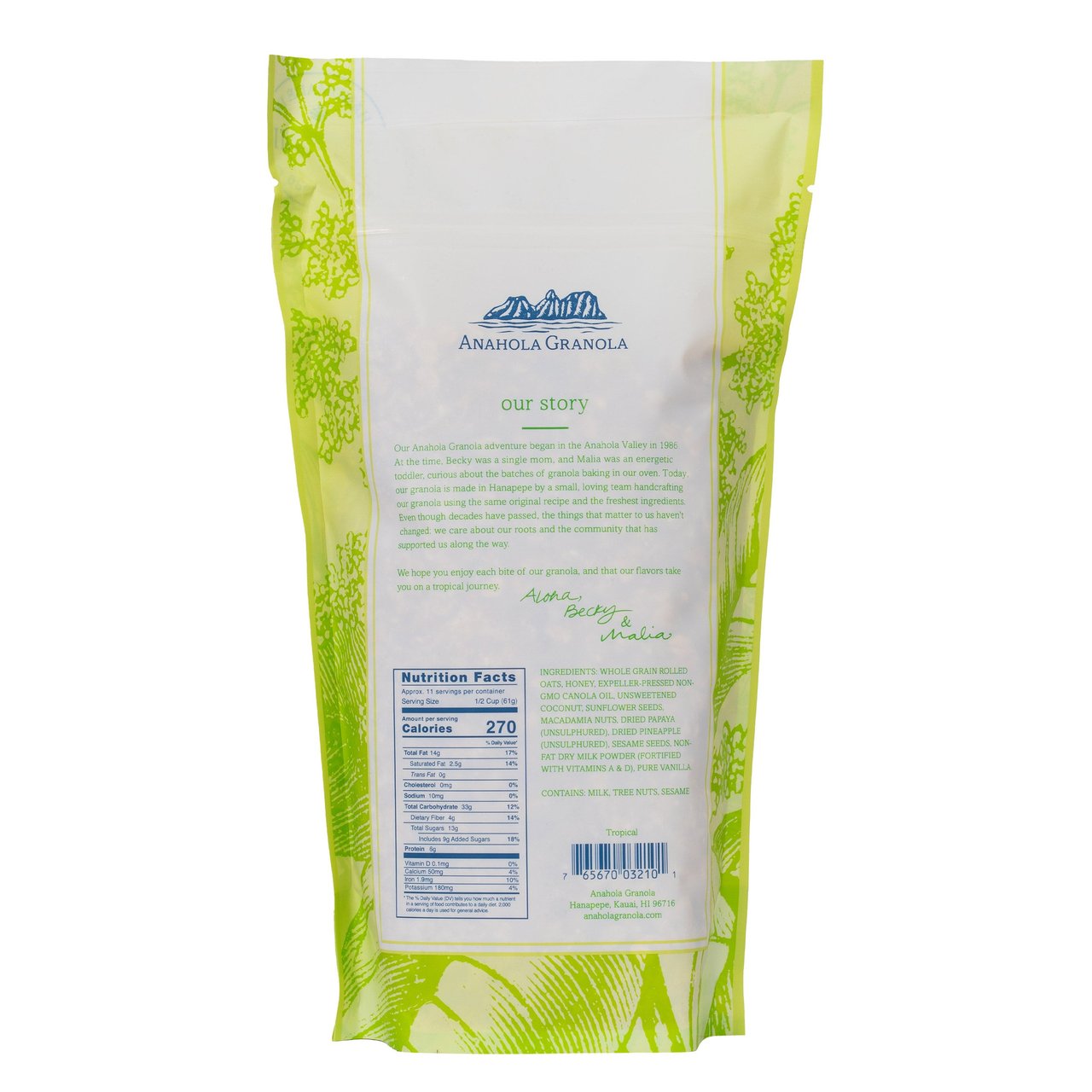 Anahola Granola Tropical Flavor Net Wt 24 oz