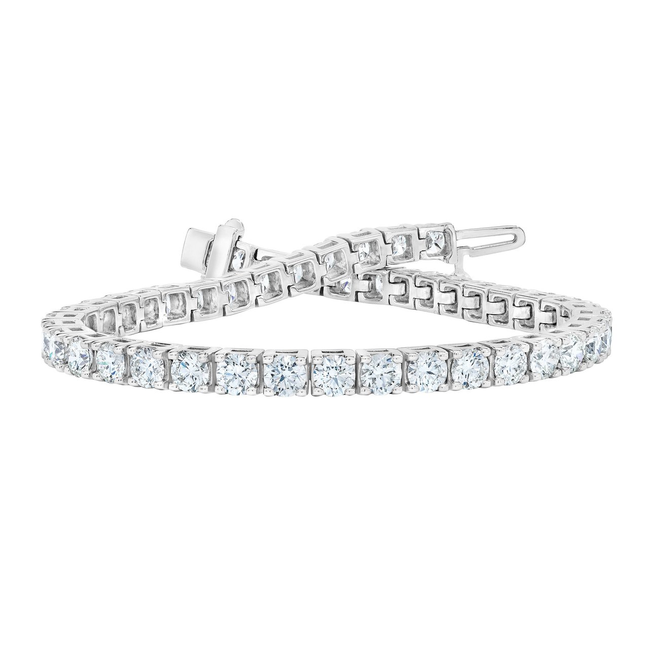 14kt White Gold VS2 I 8.00ctw Round Diamond Tennis Bracelet - Image 1