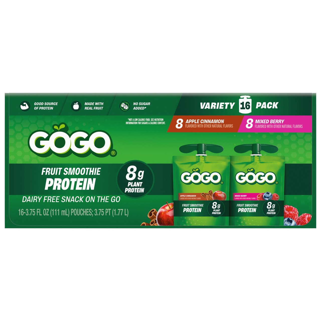 GOGO PROTEIN SMOOTHIE 16 / 3.75 OZ POUCHES - Image 1