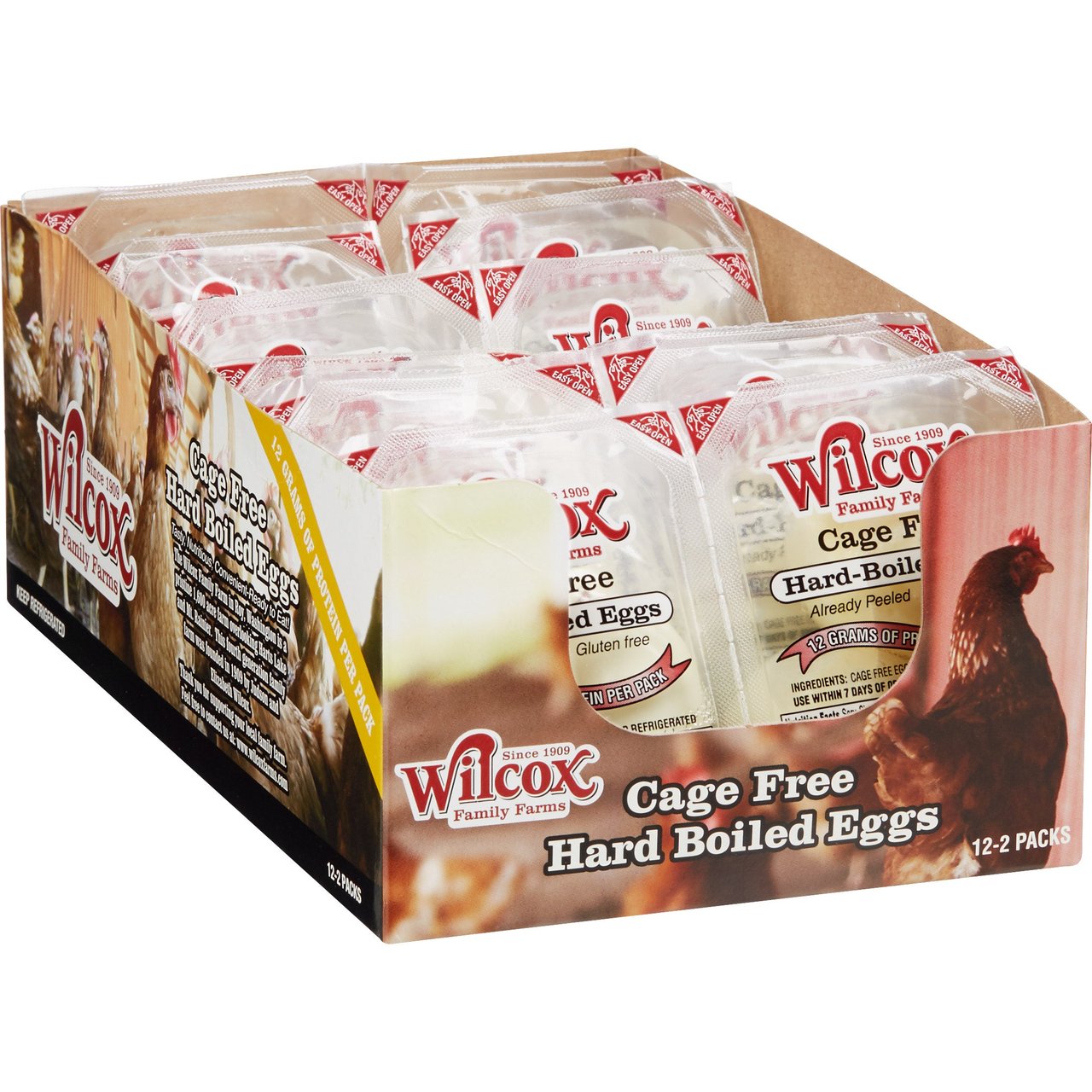 Wilcox Farms Cage Free Hard Boiled Eggs, 12 Packs, 2 Count - Image 1