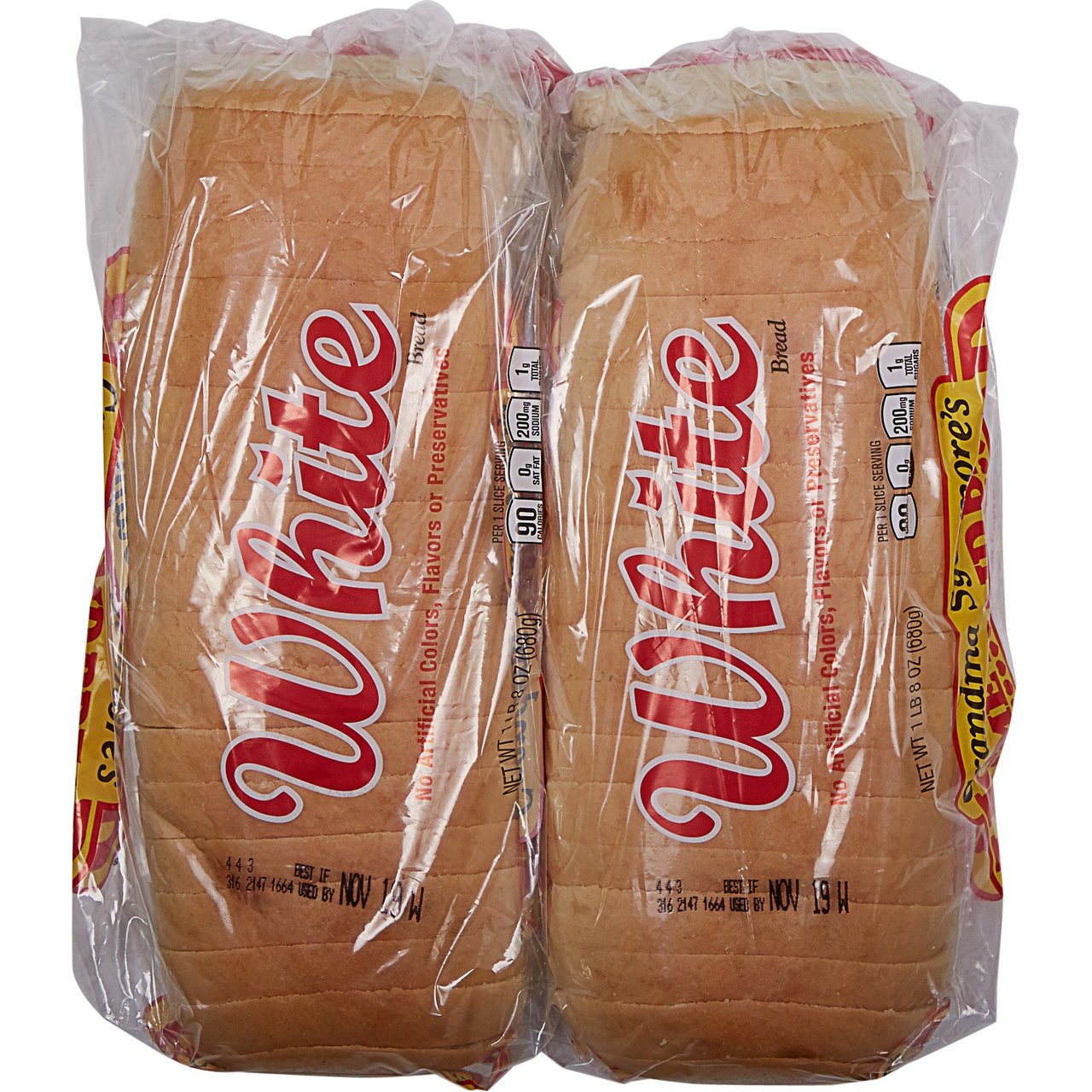 Grandma Sycamore's Home Maid White Bread, 2 x 24 oz