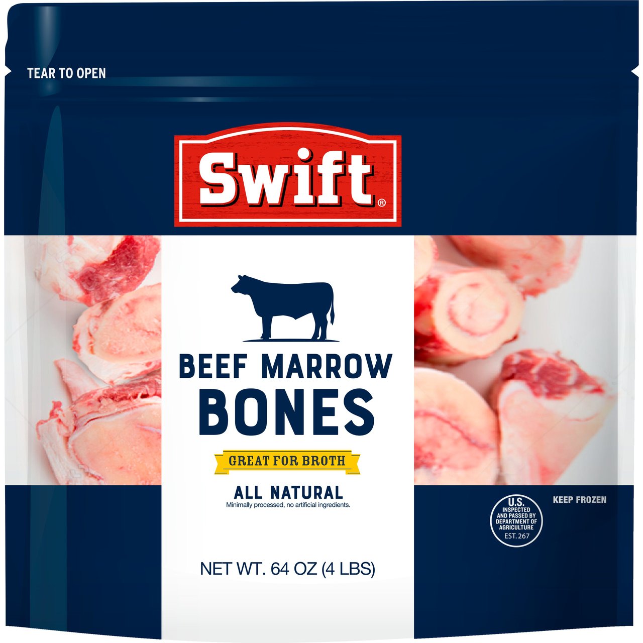Swift Beef Marrow Bones 4 lb - Image 1