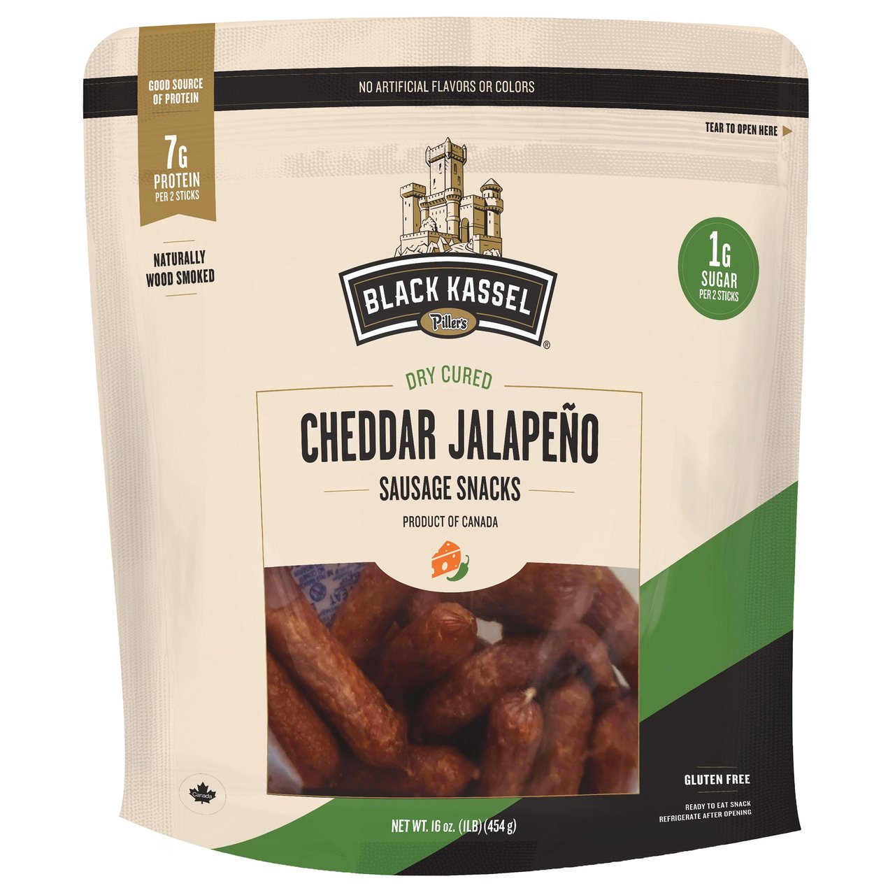 Black Kassel Cheddar Jalapeño Sausage Snacks 16 oz - Image 1