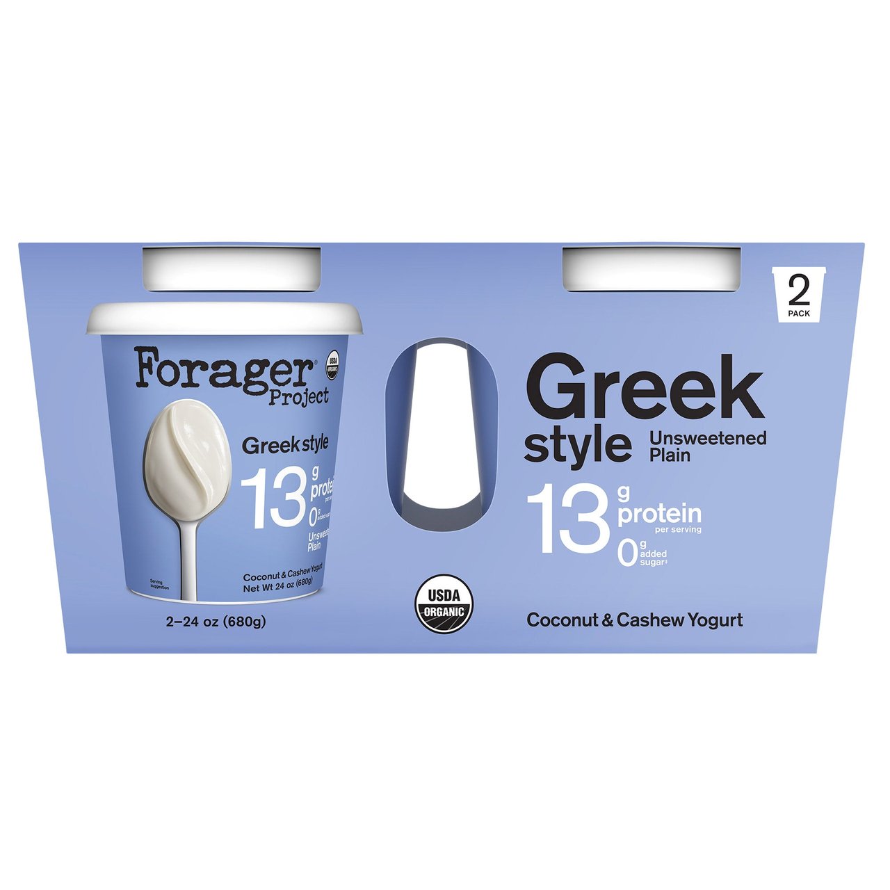 Organic Forager Greek Style Cashewgurt, 2-Pack, 24 Ounces Each - Image 1